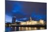 Custom House, Illuminated at Dusk, Reflected in the River Liffey-Martin Child-Mounted Photographic Print