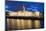 Custom House, Illuminated at Dusk, Reflected in the River Liffey-Martin Child-Mounted Photographic Print