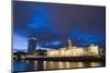 Custom House, Illuminated at Dusk, Reflected in the River Liffey-Martin Child-Mounted Photographic Print