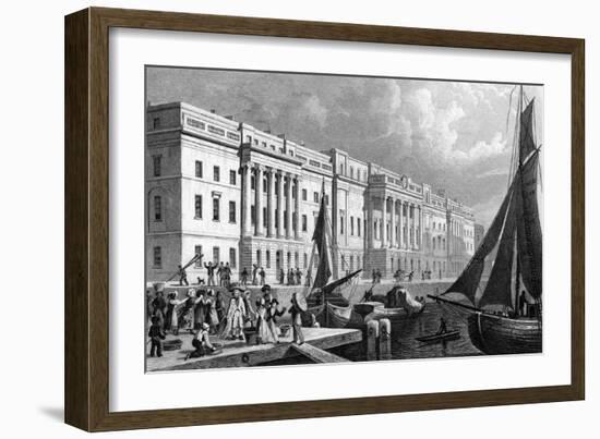 Custom House, London-Thomas H Shepherd-Framed Art Print