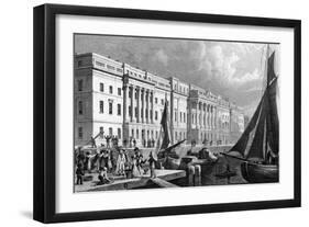 Custom House, London-Thomas H Shepherd-Framed Art Print
