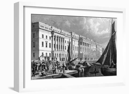 Custom House, London-Thomas H Shepherd-Framed Art Print