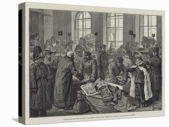 Custom-House Officers Examining Passengers' Luggage from Germany-Johann Nepomuk Schonberg-Stretched Canvas