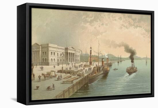 Custom House Quay, Greenock-English School-Framed Stretched Canvas