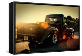 Custom Pickup at Sunset-null-Framed Stretched Canvas