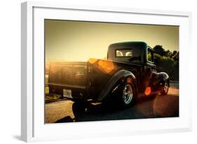 Custom Pickup at Sunset-null-Framed Photo