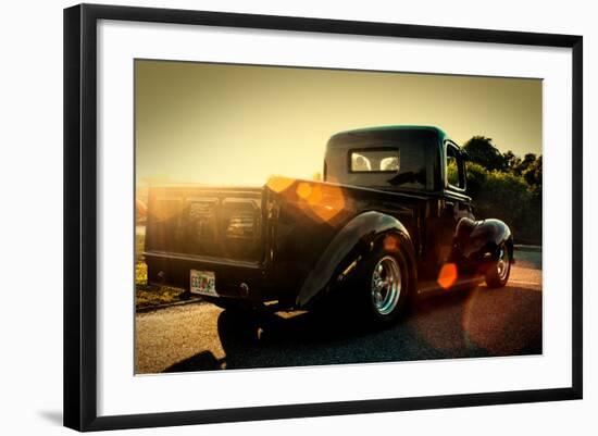 Custom Pickup at Sunset-null-Framed Photo