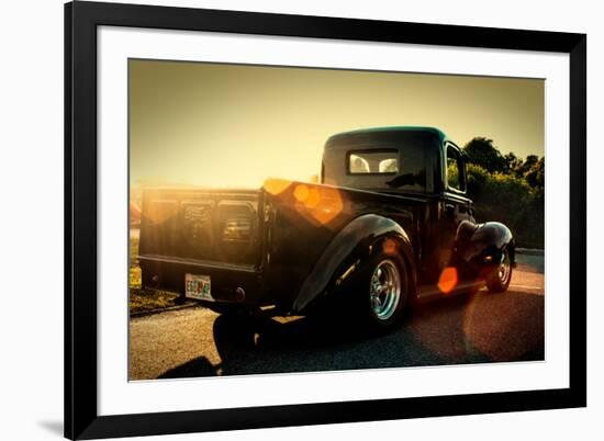 Custom Pickup at Sunset-null-Framed Photo