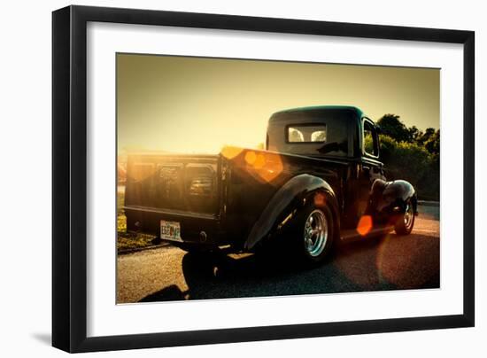 Custom Pickup at Sunset-null-Framed Photo