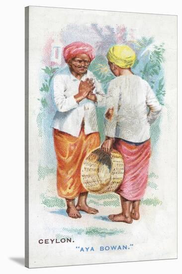 Customary Greeting in Ceylon, 1907-English School-Stretched Canvas