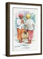 Customary Greeting in Ceylon, 1907-English School-Framed Giclee Print