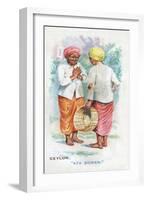 Customary Greeting in Ceylon, 1907-English School-Framed Giclee Print