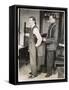 Customer Tries on a Suit the Tailor Has Made for Him, Suits You Sir!-null-Framed Stretched Canvas