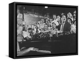 Customers at Bar of Casey's Limestone House Join in Singing Old Songs-Yale Joel-Framed Stretched Canvas