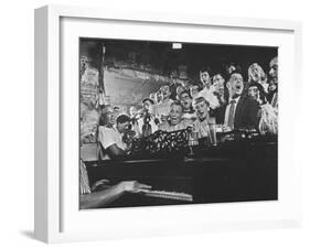 Customers at Bar of Casey's Limestone House Join in Singing Old Songs-Yale Joel-Framed Photographic Print