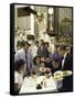 Customers Being Served Seafood and Chipped Ice at Galatoire's Restaurant-null-Framed Stretched Canvas