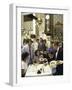 Customers Being Served Seafood and Chipped Ice at Galatoire's Restaurant-null-Framed Photographic Print