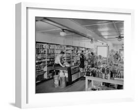 Customers Buying Supplies at Local Store-null-Framed Photographic Print