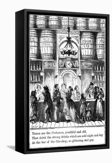 Customers from the Gin-Shop by Cruikshank-George Cruikshank-Framed Stretched Canvas