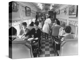 Customers Inside Neal's Diner-Yale Joel-Stretched Canvas