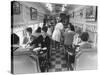 Customers Inside Neal's Diner-Yale Joel-Stretched Canvas