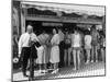 Customers Lined Up at a Hot Dog Stand on the Boardwalk in the Resort and Convention City-Alfred Eisenstaedt-Mounted Photographic Print