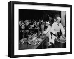 Customers Shopping at Gastronome Food Store-null-Framed Photographic Print