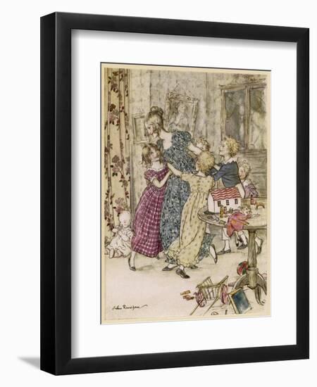 Customs, Christmas, Games-Arthur Rackham-Framed Art Print