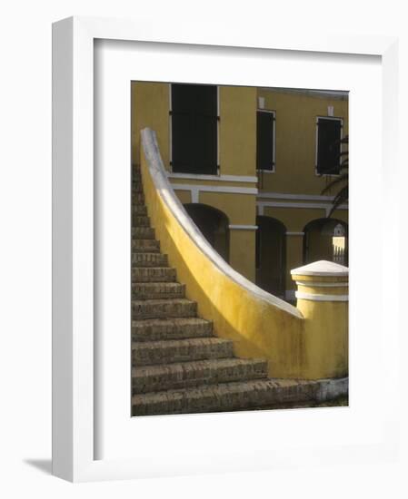 Customs House Exterior Stairway, Christiansted, St. Croix, US Virgin Islands-Alison Jones-Framed Photographic Print