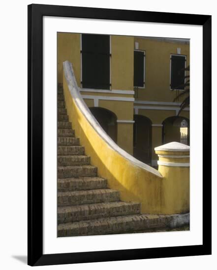 Customs House Exterior Stairway, Christiansted, St. Croix, US Virgin Islands-Alison Jones-Framed Photographic Print