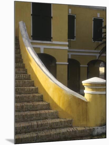 Customs House Exterior Stairway, Christiansted, St. Croix, US Virgin Islands-Alison Jones-Mounted Photographic Print