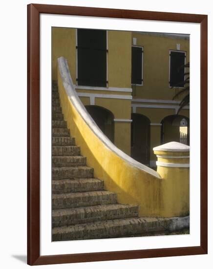 Customs House Exterior Stairway, Christiansted, St. Croix, US Virgin Islands-Alison Jones-Framed Photographic Print