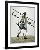 Customs of Buenos Aires, Lamp Lighter, Argentina, 19th Century-null-Framed Giclee Print