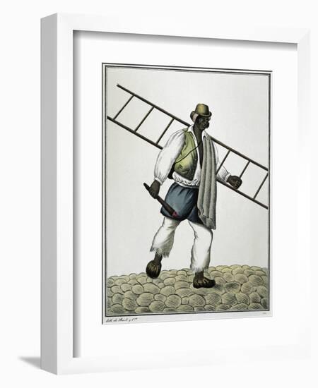 Customs of Buenos Aires, Lamp Lighter, Argentina, 19th Century-null-Framed Giclee Print