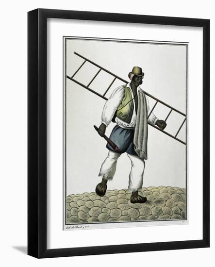 Customs of Buenos Aires, Lamp Lighter, Argentina, 19th Century-null-Framed Giclee Print