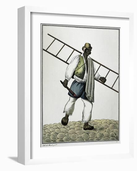 Customs of Buenos Aires, Lamp Lighter, Argentina, 19th Century-null-Framed Giclee Print