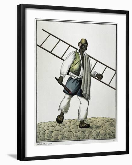 Customs of Buenos Aires, Lamp Lighter, Argentina, 19th Century-null-Framed Giclee Print