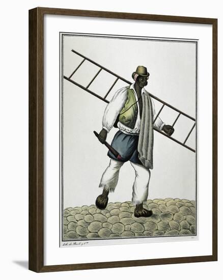 Customs of Buenos Aires, Lamp Lighter, Argentina, 19th Century-null-Framed Giclee Print