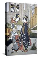 Customs of the Year: New Year's, Two Women-Toyokuni-Stretched Canvas