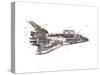 Cut-Away Diagram of the Space Shuttle-null-Stretched Canvas