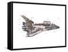 Cut-Away Diagram of the Space Shuttle-null-Framed Stretched Canvas