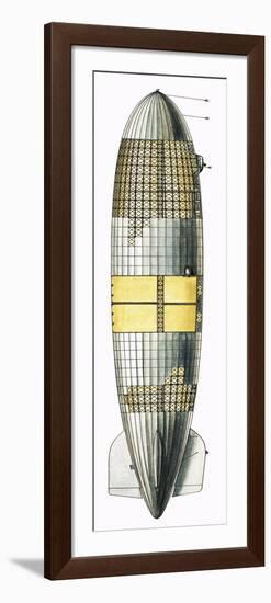 Cut-Away Drawing Showing Internal Structure of Airship-null-Framed Premium Giclee Print