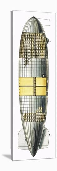 Cut-Away Drawing Showing Internal Structure of Airship-null-Stretched Canvas