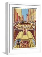 Cut-away View of Chicago Subway-null-Framed Art Print