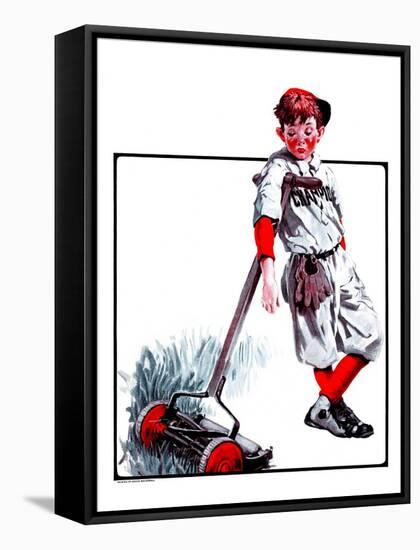 "Cut Grass or Play Baseball?,"August 30, 1924-Angus MacDonall-Framed Stretched Canvas