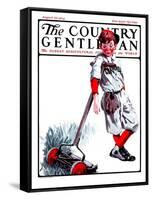 "Cut Grass or Play Baseball?," Country Gentleman Cover, August 30, 1924-Angus MacDonall-Framed Stretched Canvas