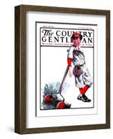 "Cut Grass or Play Baseball?," Country Gentleman Cover, August 30, 1924-Angus MacDonall-Framed Giclee Print