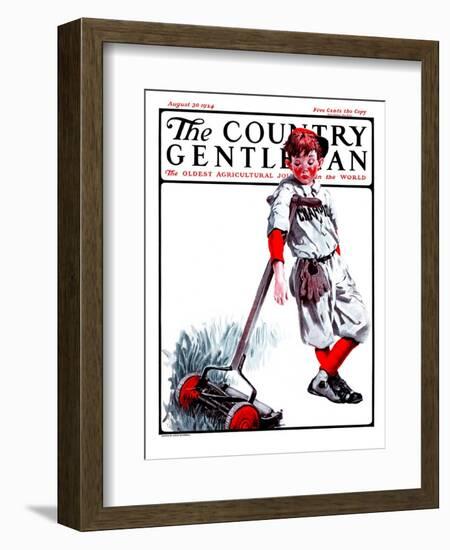 "Cut Grass or Play Baseball?," Country Gentleman Cover, August 30, 1924-Angus MacDonall-Framed Giclee Print