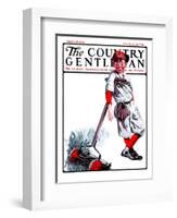 "Cut Grass or Play Baseball?," Country Gentleman Cover, August 30, 1924-Angus MacDonall-Framed Giclee Print