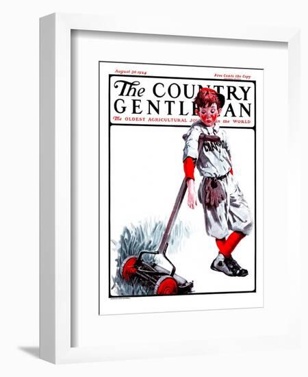 "Cut Grass or Play Baseball?," Country Gentleman Cover, August 30, 1924-Angus MacDonall-Framed Giclee Print